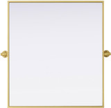 Elegant MR6H2730BRA Amoura Modern Brass 27" Wall Mirror