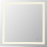 Elegant MRE83636 Riven Modern White LED 36" Wall Mounted Mirror