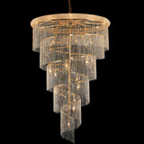 Elegant V1801SR48G/RC Spiral Gold Drop Ceiling Light Fixture