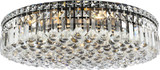 Elegant V2030F24BK/RC Maxime Black And Clear 24" Flush Mount Ceiling Light Fixture