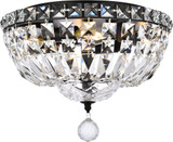 Elegant V2528F12BK/RC Tranquil Black And Clear 12" Ceiling Light Fixture