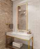 Electric Mirror RAD3-2660-BR02 Radiance Modern Brushed Brass LED Mirror