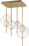 ET2 E11096-10NAB Martini Modern Natural Aged Brass LED Multi Drop Ceiling Light Fixture