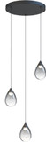 ET2 E21563-142BK Dewdrop Contemporary Black LED Multi Drop Ceiling Lighting