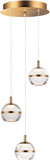 ET2 E24593-93NAB Swank Contemporary Natural Aged Brass LED Multi Hanging Light Fixture