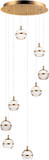 ET2 E24598-93NAB Swank Contemporary Natural Aged Brass LED Multi Drop Ceiling Lighting
