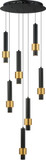 ET2 E24757-BKGLD Reveal Contemporary Black / Gold LED Multi Pendant Hanging Light