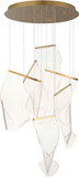 ET2 E24875-133FG Rinkle Contemporary French Gold LED Multi Pendant Hanging Light