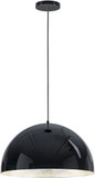 ET2 E24904-GBAL Hemisphere Modern Gloss Black / Aluminum LED Drop Ceiling Light Fixture