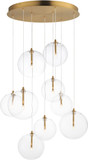 ET2 E25077-18NAB Global Contemporary Natural Aged Brass LED Multi Hanging Lamp