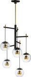 ET2 E25158-BKNAB Nucleus Modern Black / Natural Aged Brass LED Multi Drop Lighting Fixture