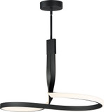 ET2 E30662-BK Serpentine Contemporary Black LED Pendant Light