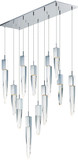 ET2 E31248-20PC Quartz Polished Chrome LED Multi Hanging Pendant Light
