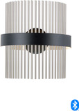 ET2 E34201-BKSN Chimes Modern Black / Satin Nickel LED Lighting Sconce