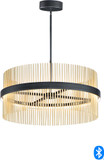 ET2 E34207-BKSBR Chimes Modern Black / Satin Brass LED Drum Hanging Light