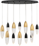 Eurofase 43861-042 Écrou Contemporary Mixed Black / Brass Halogen Drum Multi Hanging Lamp