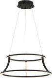 Eurofase 43885-015 Cadoux Contemporary Black LED Drum 20" Pendant Lighting Fixture