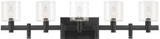 Eurofase 46813-015 Decato Contemporary Black 5-Light Vanity Lighting Fixture