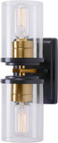 Forte 2424-02-62 Duo Black and Soft Gold Lamp Sconce