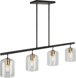 Forte 2724-04-62 Tyrone Black and Soft Gold Kitchen Island Light Fixture
