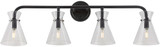 Forte 5733-04-04 Beaker Modern Black 4-Light Bathroom Light Sconce