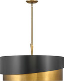 Fredrick Ramond FR34318HBR Gigi Modern Heritage Brass / Satin Black Drum Drop Lighting