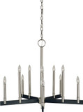 Framburg 5358-BN-MBLACK Jessica Modern Brushed Nickel/Matte Black 32" Hanging Chandelier