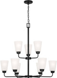 Generation Lighting 3115209-112 Kerrville Modern Midnight Black Ceiling Chandelier