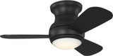 Generation Lighting 3OBSHR32MBKD Orbis Modern Midnight Black LED 32" Home Ceiling Fan