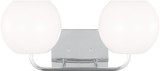 Generation Lighting GLV1012CH Rory Modern Chrome 2-Light Bathroom Sconce