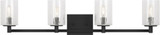 Generation Lighting GLV1034MBK Parker Contemporary Midnight Black 4-Light Vanity Lighting Fixture