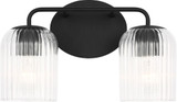 Generation Lighting GLV1132MBK Eisele Modern Midnight Black 2-Light Vanity Light