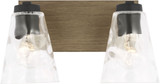 Generation Lighting GLV1112MBKCRO Dunton Contemporary Midnight Black 2-Light Bath Lighting Sconce