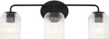 Generation Lighting GLV1133MBK Eisele Modern Midnight Black 3-Light Bathroom Light