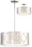 George Kovacs P1032-077-L Crowned Contemporary Chrome LED Ceiling Lighting / Drum Pendant Lamp