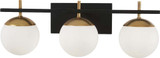 George Kovacs P1353-618 Alluria Modern Weathered Black with Autumn Gold 3-Light Bathroom Lighting