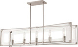 George Kovacs P1405-613 Crystal Clear Modern Polished Nickel Kitchen Island Light Fixture
