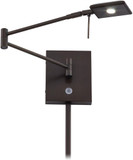 George Kovacs P4328-647 George's Reading Room Modern Copper Bronze Patina Swing Arm Wall Lamp