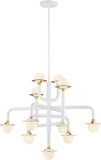 George Kovacs P5511-706-L Tubular Modern Matte White W/Honey Gold Halogen Chandelier Light