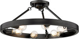 Golden Lighting 1019-6SF-BLK Castile Contemporary Matte Black 24" Ceiling Lighting