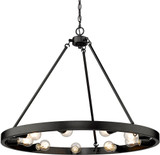 Golden Lighting 1019-9-BLK Castile Modern Matte Black 32" Lighting Chandelier