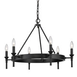 Golden Lighting 1020-6 BLK Edinburgh Matte Black Chandelier Lamp