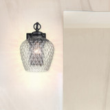Golden Lighting 1088-1W BLK-CLR Adeline Contemporary Matte Black Wall Mounted Lamp