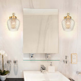 Golden Lighting 1088-1W MBG-CLR Adeline Contemporary Modern Brushed Gold Wall Sconce