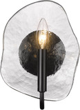 Golden Lighting 1140-1W BLK-HWG Samara Contemporary Matte Black Wall Lighting Sconce