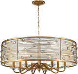 Golden Lighting 1993-8-PG Joia PG Peruvian Gold 33.5" Drum Hanging Lamp