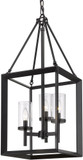 Golden Lighting 2073-3P BLK-CLR Smyth Modern Matte Black Foyer Lighting