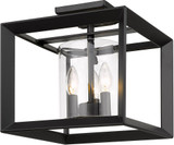 Golden Lighting 2073-SF12 BLK-CLR Smyth Modern Matte Black Flush Mount Lighting Fixture