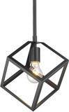 Golden Lighting 2086-M1L BLK Cassio Contemporary Matte Black Mini Hanging Light Fixture