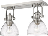 Golden Lighting 3118-2SF-PW-SD Hines Modern Pewter 2-Light Flush Mount Lighting